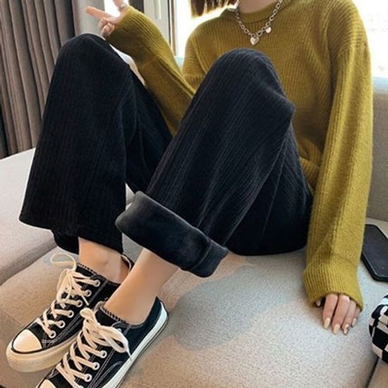  코듀로이 기모 밴딩 와이드팬츠 바지 1369
