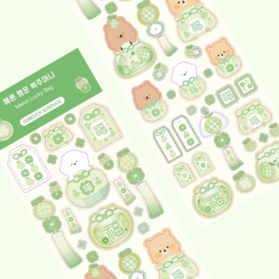 [선덕선덕] 과일 행운 복주머니 시리즈 스티커팩
