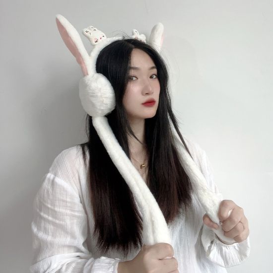 쫑긋 토끼 움직이는 귀마개 토끼귀마개 겨울귀도리
