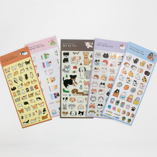 [버숨] 귀여운 포즈 고양이 투명 스티커