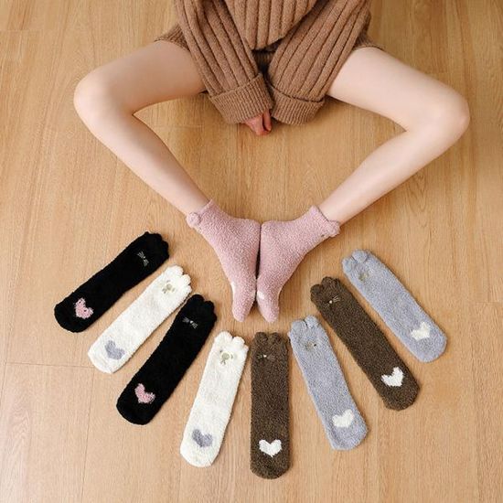 생활교과서 강아지 수면양말 극세사 보온 후리스 긴목