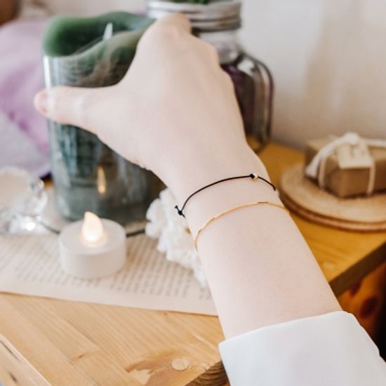 14K골드볼 패브릭 실 팔찌 7color 레이어드 심플한 