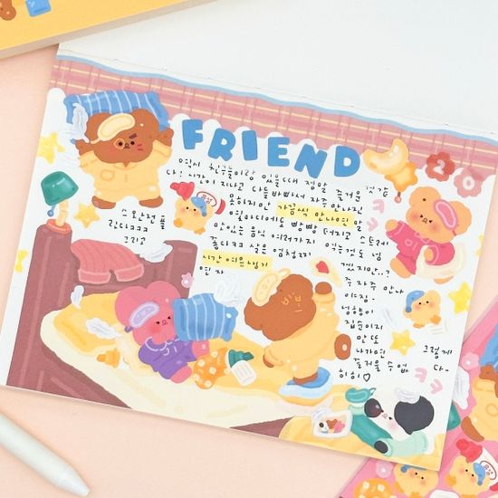 오메베어  함께일때 즐거워 씰스티커