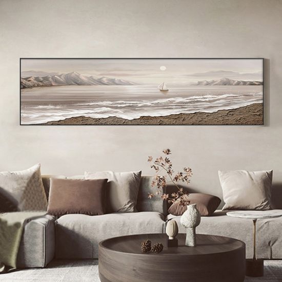 석양이 지는 바다 벽걸이 액자 (B) (100cmx30cm)