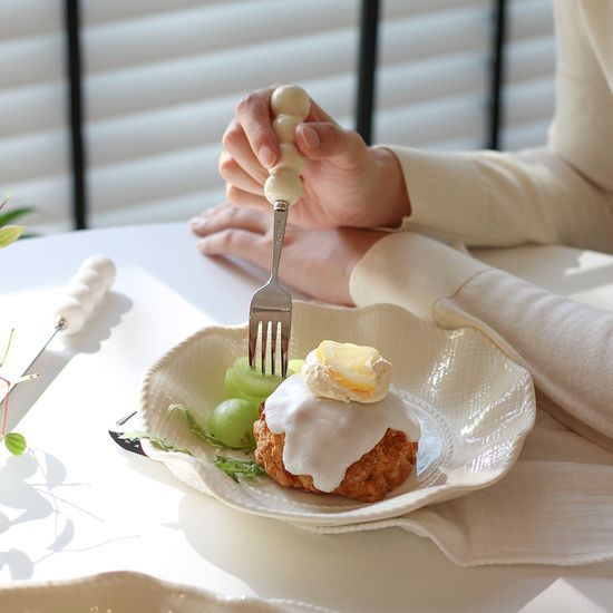 플로라 웨이브 플레이트 S 디저트접시 홈카페 식기