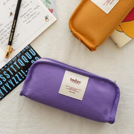 대용량 엠보싱 캔버스 필통