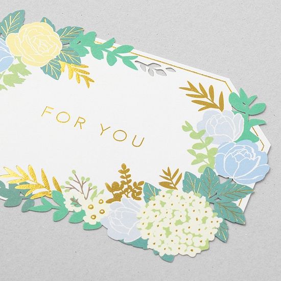 Card Laser cutting - Flower Blue