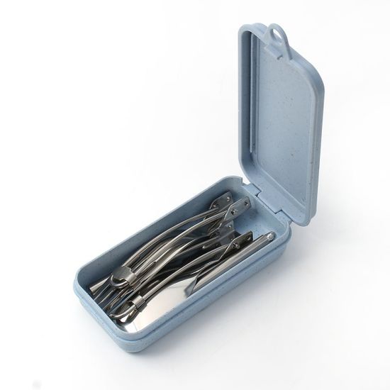 하이캠핑 접이식 수저 포크 세트 휴대용 젓가락 블루