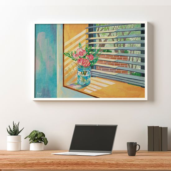 햇살 받는 장미, 한페이지 작가 그림