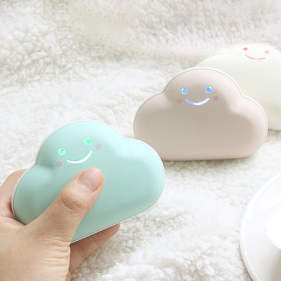 구름 USB 충전식 손난로 & 3600mAh 외장 보조 배터리