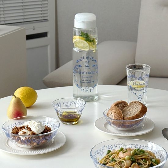 마메종 블루로즈 유리 글라스 티 보틀 1100ml 1p