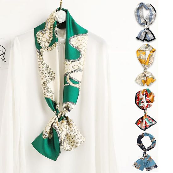 여성 쁘띠 직사각 실크 스카프 22종 모음전 실크