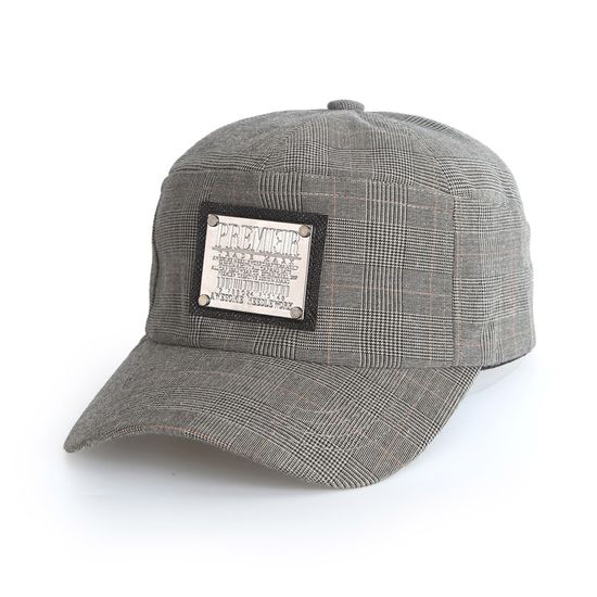 [디꾸보]메탈 포인팅 절개 카모 글렌체크 모자DCH-CU051