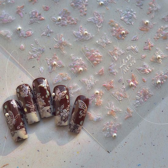 전통 자개 스티커 홀로그램 네일 아트 재료 