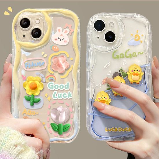 갤럭시 a17 a26 a36 a56 캐릭터 레진 투명 물결케이스