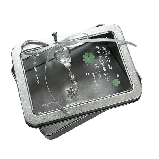 네잎클로버 틴케이스 행운 일본 감성 케이스 수납함