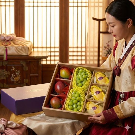 명품 과일선물세트(골드망고3+애플망고3+샤인머스켓2)