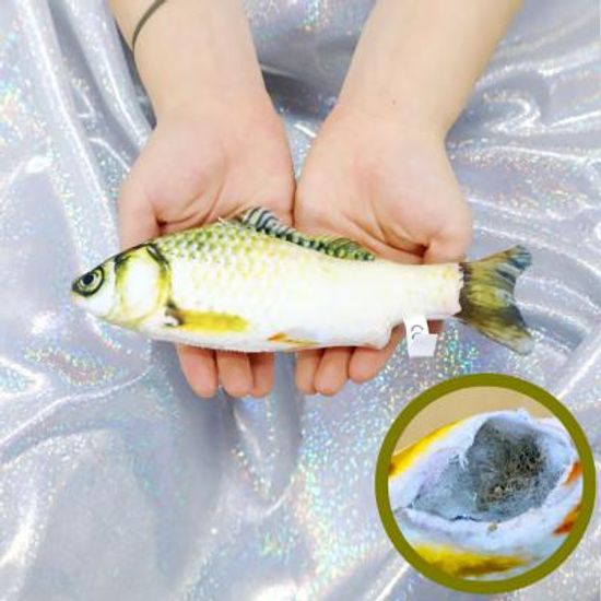 물고기 고양이 캣닢 장난감 용품 20cm (황녹붕어)