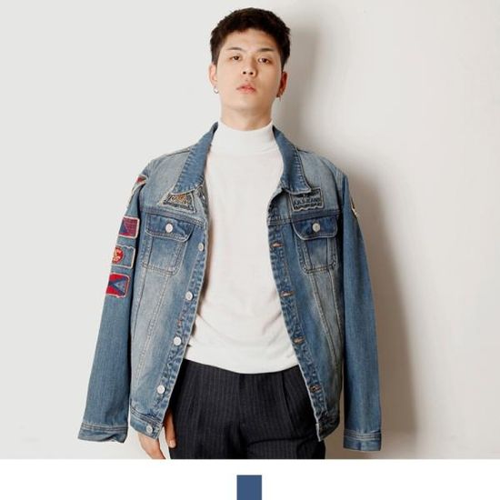 진청 패치와팬 남자청자켓