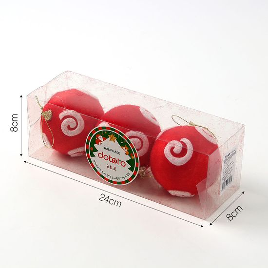 [도토로]핫레드 장식볼 3p(8cm) (동글이)