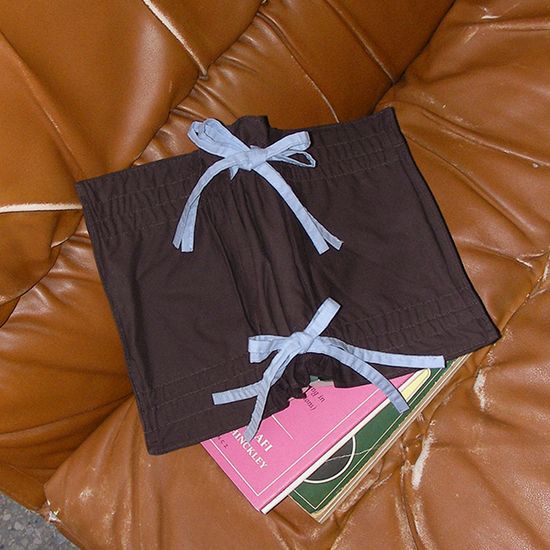 드로우스트링 북커버 - 브라운