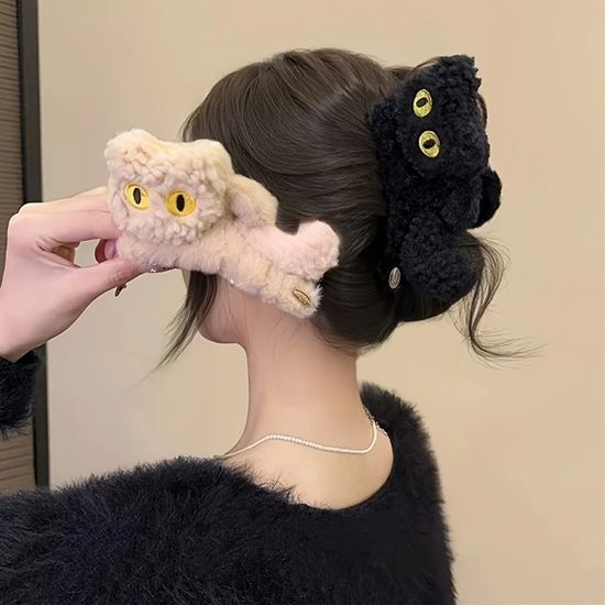 고양이 헤어집게핀 올림머리 집게핀 헤어핀 반묶음