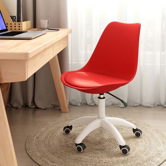 인테리어 회전의자 레드 식탁의자 가죽 사무용 E754