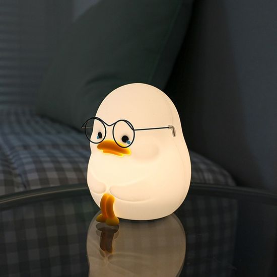 무아스 덕무룩 LED 충전식 실리콘 오리 무드등
