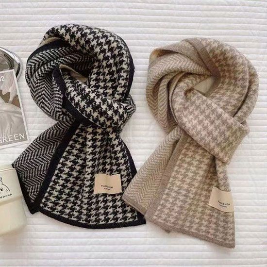 [1+1]하운드체크 캐시미어 롱머플러