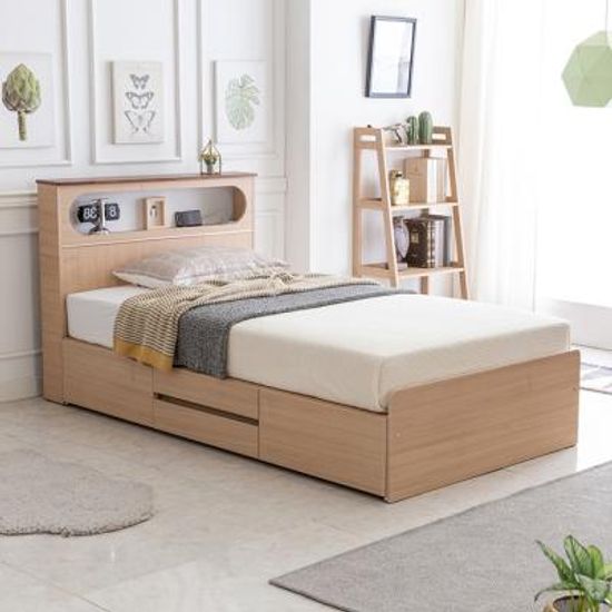 이홈데코 신디 터치 LED 수납침대 프레임(SS)