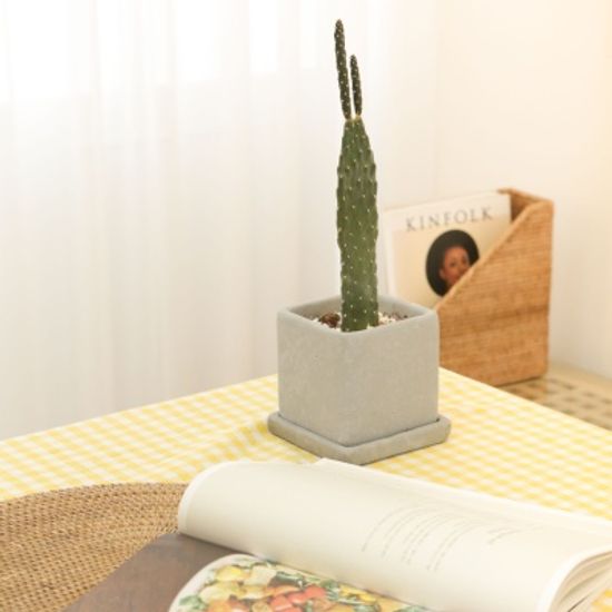 비비드 멜란 체크 식탁보-옐로우