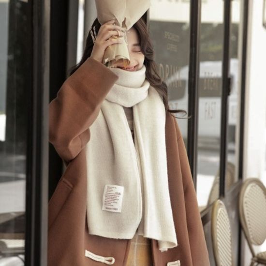 포근 니트 목도리 남녀공용 커플 겨울머플러 아이보리