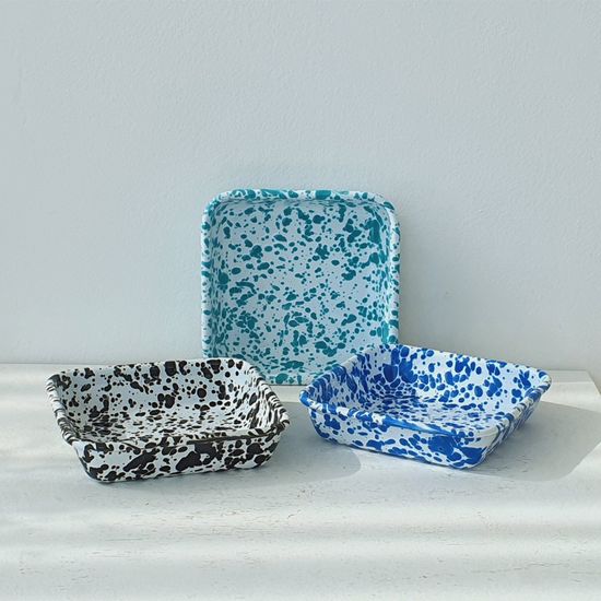 크로우캐년 마블 법랑 D122 스몰스퀘어 트레이 1P