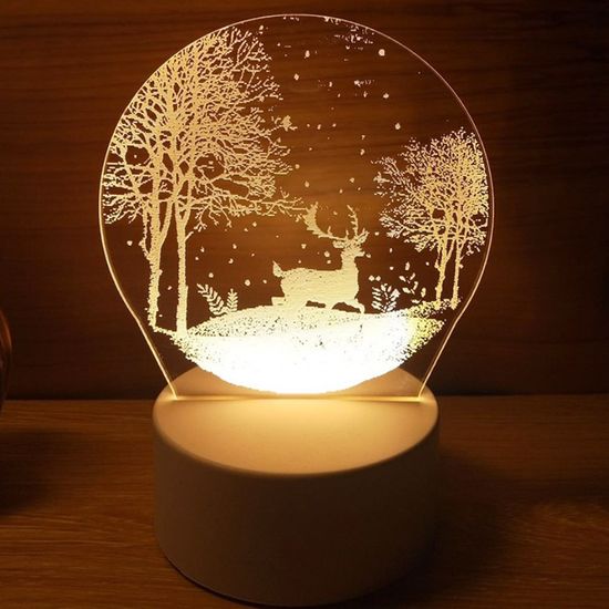 [도토로] 하얀밤 숲속의 사슴 아크릴 무드등