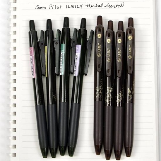파이롯트 0.5mm 중성펜-일밀리 허브향 한정판 4본세트