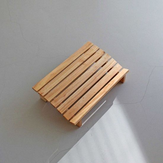 에코상사 고무나무 원목 와이드 발받침대