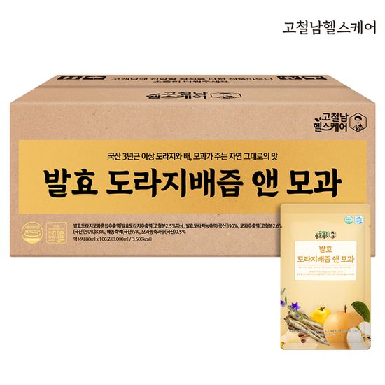 고철남 발효 도라지배즙 앤 모과 80ml x 100포 실속형
