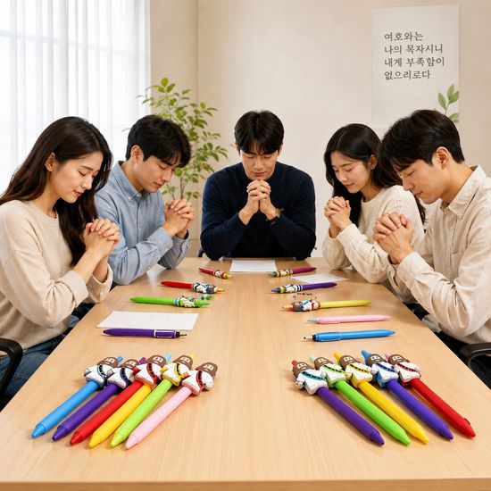 랜덤 예수님 볼펜 펜 교회 굿즈 성경 필사 펜 필기구