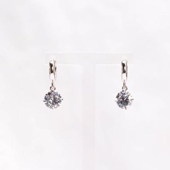 [애슬릿]전체 실버 큐빅 미니드롭 원터치 귀걸이_10