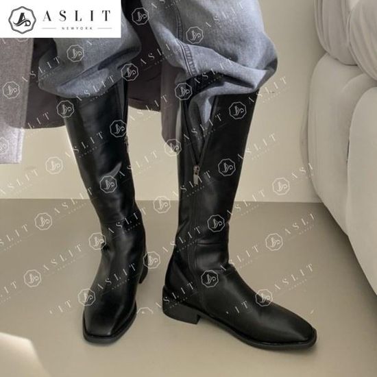 [애슬릿]여성 캐주얼 낮은 굽 스퀘어토 롱 부츠