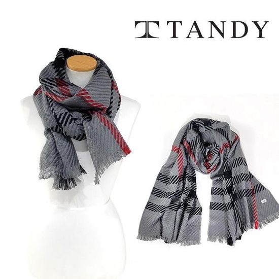 [탠디] TANDY 와이드체크 양면 머플러