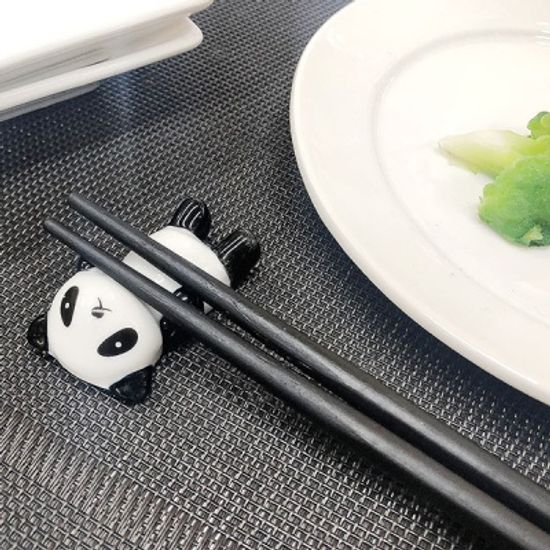 팬더 젓가락 받침 겸용 도자기 데코소품