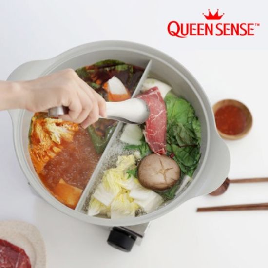 퀸센스 IH 인덕션 샤브샤브 반반냄비 28cm