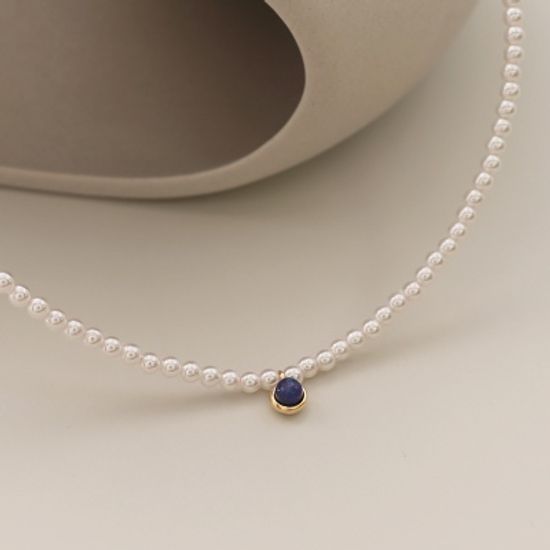 [선물포장] 천연원석 탄생석 진주 목걸이