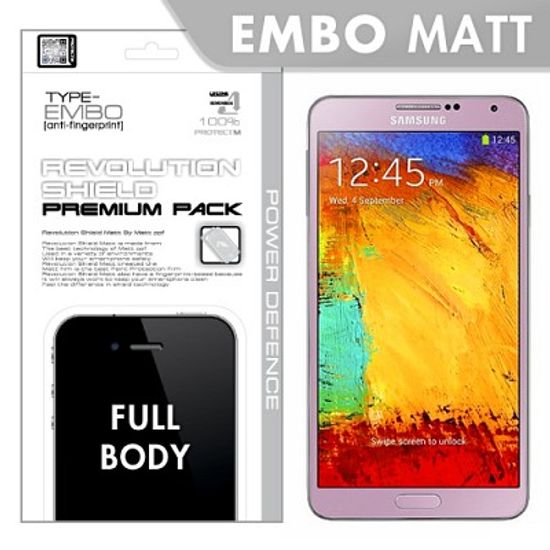 [프로텍트엠/PROTECTM] 갤럭시노트3/GALAXY NOTE3/SM-N900 레볼루션쉴드 엠보팩 지문방지 전신보호필름+액정보호필름