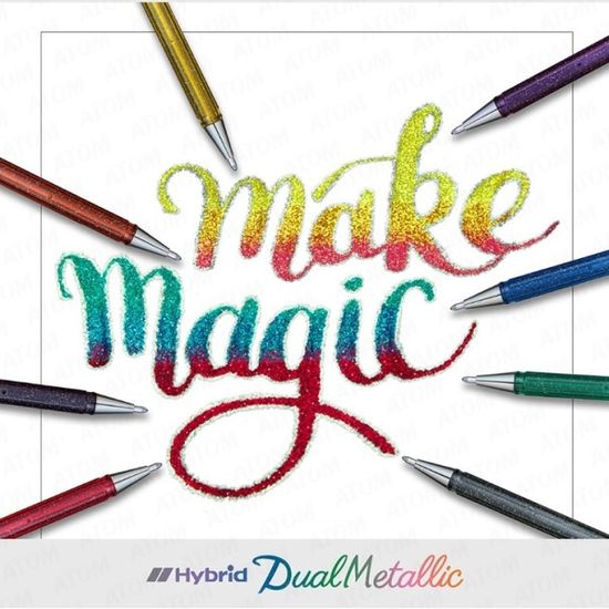 펜텔 2색상 중성펜 하이브리드 듀얼메탈릭 4본 K110