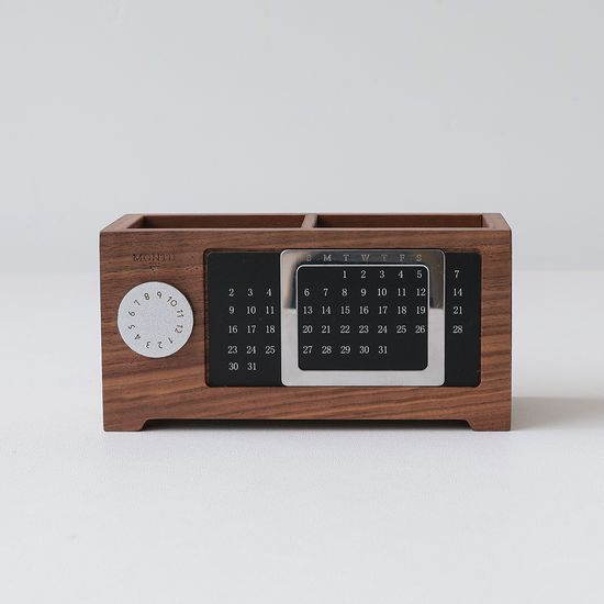 우드 리모컨 거치대 미니 만년달력 다용도 정리함 2칸