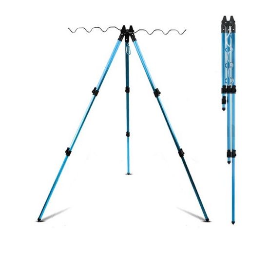 바다 민물 원투 낚시 낚시대  3단 삼각받침대  블루