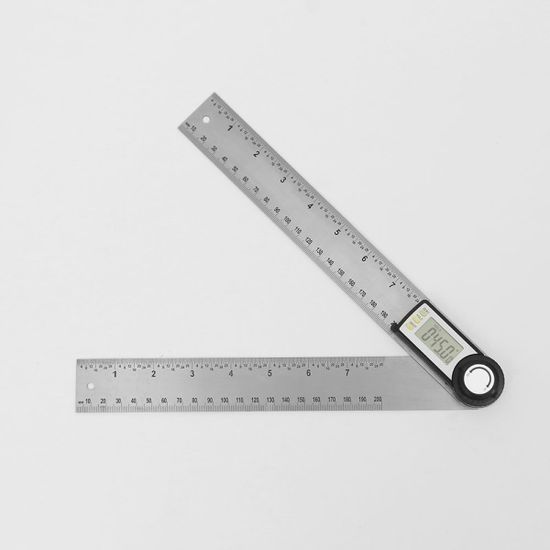 360도+20cm 디지털 각도기 목공용 스틸자 각도측정기
