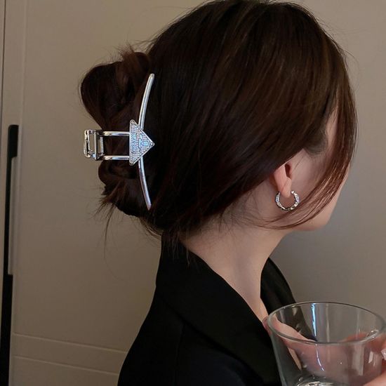실버 리본 집게핀 고정핀 올림머리 헤어핀 헤어집게
